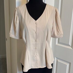 Have Cream Button-Up Blouse